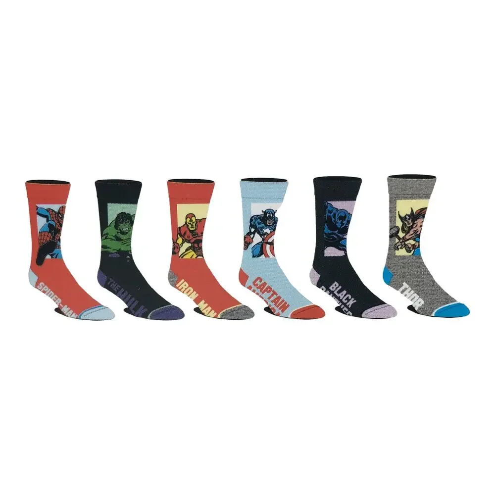Marvel Casual Crew Socks - 6 Pairs (Discontinued Design)